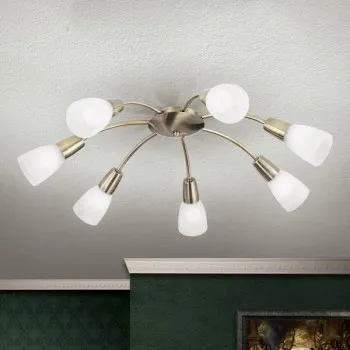 Orion Tullo sárgaréz-opál mennyezeti lámpa (ORI-DL 7-503/7_BR) E14 7 izzós IP20