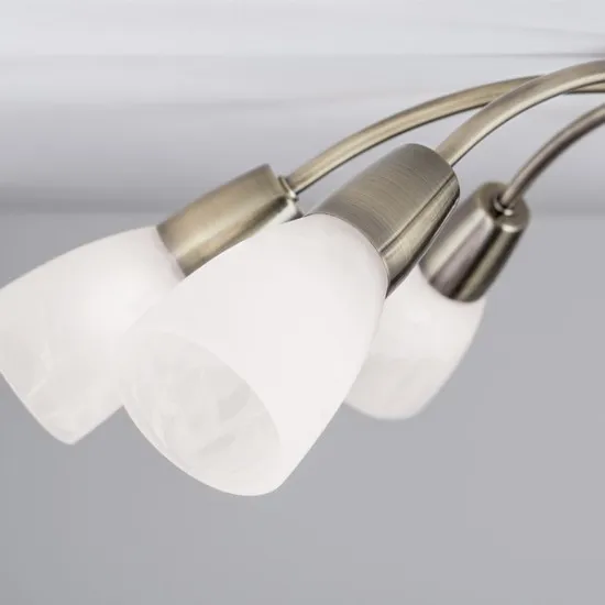 Orion Tullo sárgaréz-opál mennyezeti lámpa (ORI-DL 7-503/7_BR) E14 7 izzós IP20