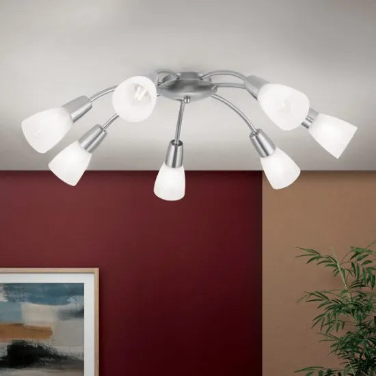 Orion Tullo szatén króm-opál mennyezeti lámpa (ORI-DL 7-503/7_S_CHR) E14 7 izzós IP20