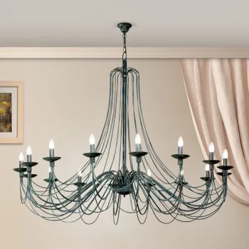 Orion Vela fekete-zöld csillár (ORI-LU 1531/16_BL) E14 16 izzós IP20