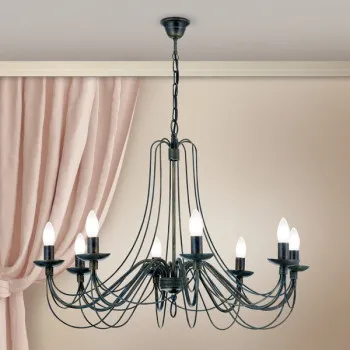 Orion Vela fekete-zöld csillár (ORI-LU 1531/8_BL) E14 8 izzós IP20