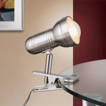 Orion Wilhelm szatén króm csiptetős lámpa (ORI-Str 10-411_S_CHR) E27/R63 1 izzós IP20