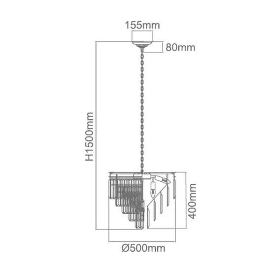 Orlicki Design Artico fekete-átlátszó kristály függesztett lámpa (OR-OR80001) E14 4 izzós IP20