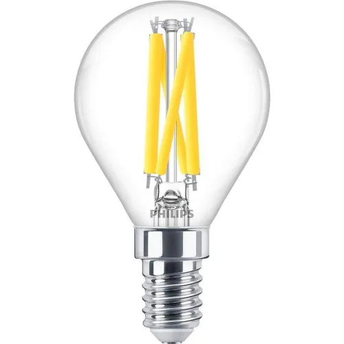 Philips E14 LED izzó 5,9W fényerőszabályozható kisgömb dekor - 60W-ot kiváltó átlátszó fényerőszabályozható filament LED izzó (PHI-9290030141) E14