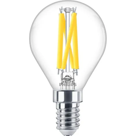 Philips E14 LED izzó 5,9W fényerőszabályozható kisgömb dekor - 60W-ot kiváltó átlátszó fényerőszabályozható filament LED izzó (PHI-9290030141) E14