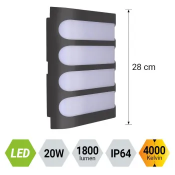 Prezent Austin szürke-fehér vízvédett LED kültéri fali lámpa (PRE-31650) LED 1 izzós IP65