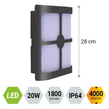 Prezent Austin szürke-fehér vízvédett LED kültéri fali lámpa (PRE-31651) LED 1 izzós IP65