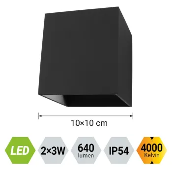 Prezent Gradus szürke vízvédett LED kültéri fali lámpa (PRE-31500) LED 2 izzós IP54