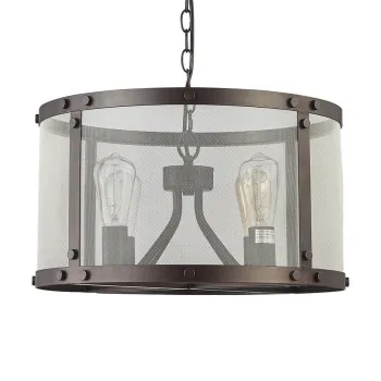 Prezent Iowa barna-átlátszó függesztett lámpa (PRE-46071) E27 4 izzós IP20