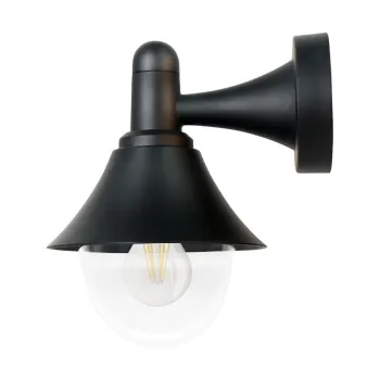 Prezent Miamy fekete-átlátszó vízvédett kültéri fali lámpa (PRE-48323) E27 1 izzós IP44