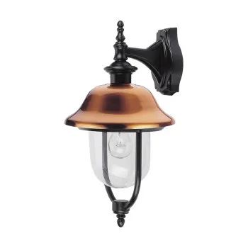 Prezent Sanghai réz-fekete-átlátszó vízvédett kültéri falikar (PRE-3048) E27 1 izzós IP44