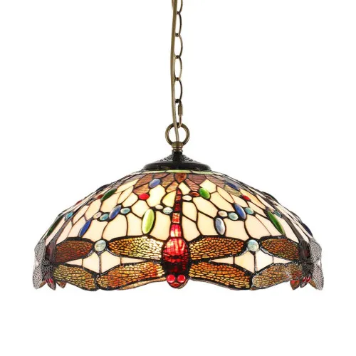 Prezent Tiffany színes függesztett Tiffany lámpa (PRE-1708) E27 2 izzós IP20