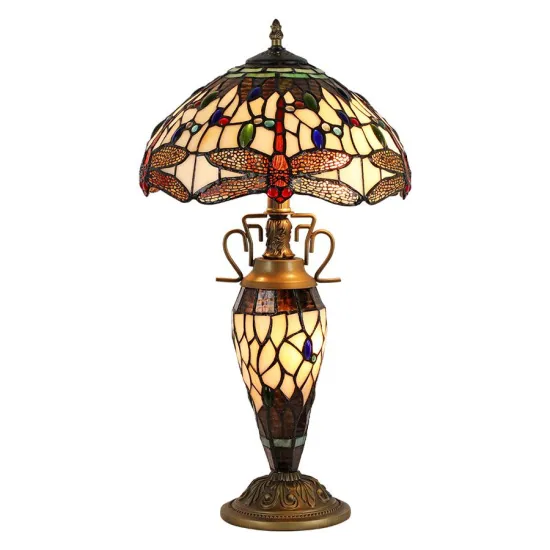 Prezent Tiffany színes Tiffany asztali lámpa (PRE-1710) E27/E14 3 izzós IP20