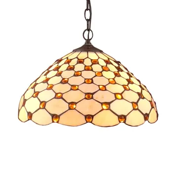 Prezent Tiffany színes függesztett Tiffany lámpa (PRE-58) E27 2 izzós IP20