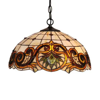 Prezent Tiffany színes függesztett Tiffany lámpa (PRE-95) E27 2 izzós IP20