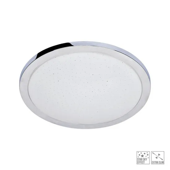 Prezent Vitto króm-fehér vízvédett LED mennyezeti lámpa (PRE-71333) LED 1 izzós IP44 Prezent Vitto króm-fehér vízvédett LED mennyezeti lámpa (PRE-71333) LED 1 izzós IP44