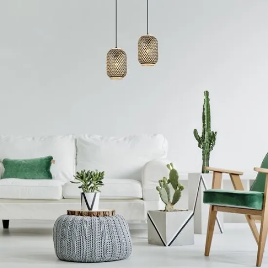 Rábalux Adalla fekete-natúr függesztett lámpa (RAB-72091) E27 1 izzós IP20