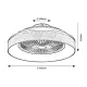 Rábalux Benicio szürke-fehér LED mennyezeti csillár ventilátor (RAB-5420) LED 1 izzós IP20