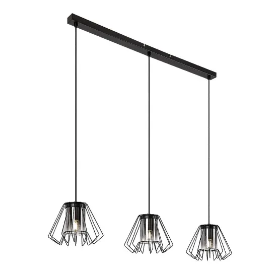 Rábalux Emerencia fekete függesztett lámpa (RAB-72371) E27 3 izzós IP20