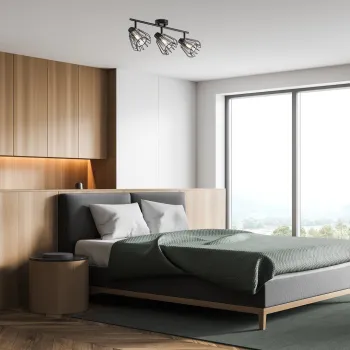 Rábalux Emerencia fekete mennyezeti spotlámpa (RAB-73069) E14 3 izzós IP20