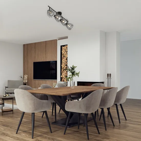 Rábalux Emerencia fekete mennyezeti spotlámpa (RAB-73070) E14 4 izzós IP20