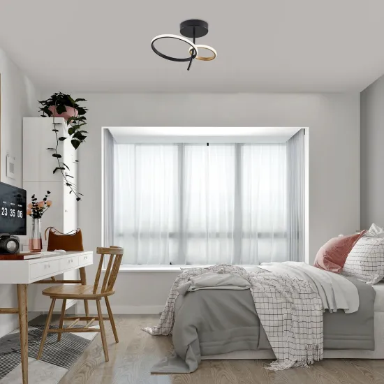 Rábalux Emilion fekete-arany LED mennyezeti lámpa (RAB-71296) LED 1 izzós IP20