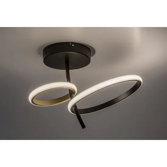 Rábalux Emilion fekete-arany LED mennyezeti lámpa (RAB-71296) LED 1 izzós IP20