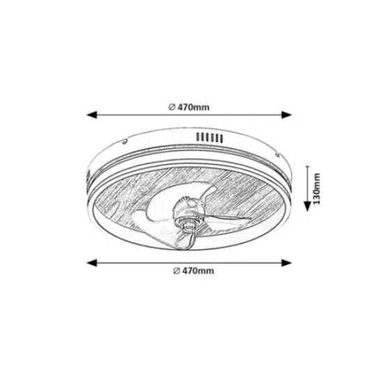 Rábalux Faustine fekete-fehér LED mennyezeti csillár ventilátor (RAB-71016) LED 1 izzós IP20