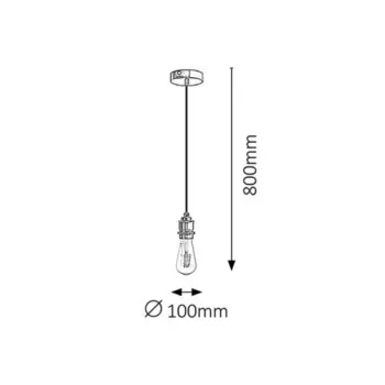 Rábalux Fixy fekete függesztett lámpa (RAB-1411) E27 1 izzós IP20