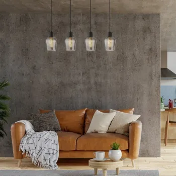 Rábalux Florian matt fekete függesztett lámpa (RAB-72271) E27 4 izzós IP20