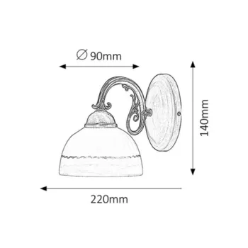 Rábalux Flossi bronz-fehér falikar (RAB-8811) E27 1 izzós IP20