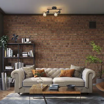 Rábalux Fran matt fekete mennyezeti lámpa (RAB-71066) E27 2 izzós IP20