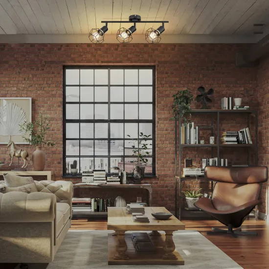 Rábalux Fran matt fekete mennyezeti lámpa (RAB-71067) E27 3 izzós IP20