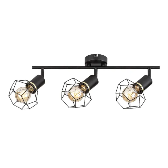 Rábalux Fran matt fekete mennyezeti lámpa (RAB-71067) E27 3 izzós IP20