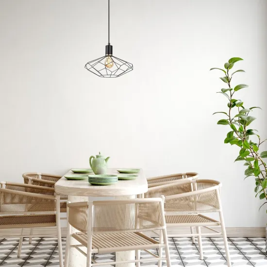 Rábalux Fran matt fekete függesztett lámpa (RAB-72241) E27 1 izzós IP20