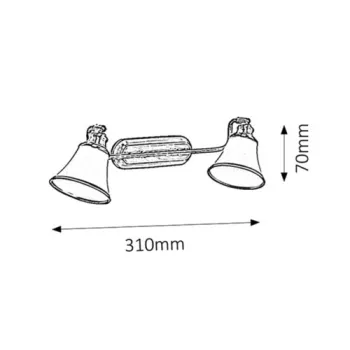 Rábalux Grando bronz-fehér fali spotlámpa (RAB-6546) E14 2 izzós IP20