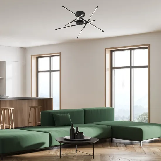 Rábalux Henli2 fekete LED mennyezeti lámpa (RAB-71338) LED 1 izzós IP20
