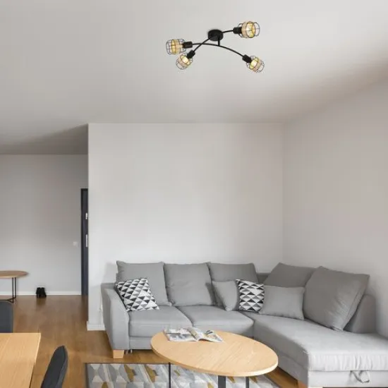 Rábalux Indiana fekete mennyezeti lámpa (RAB-5282) E14 4 izzós IP20