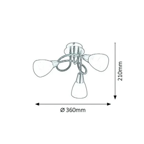 Rábalux Jenna matt króm-fehér alabástrom mennyezeti spotlámpa (RAB-5532) E14 3 izzós IP20