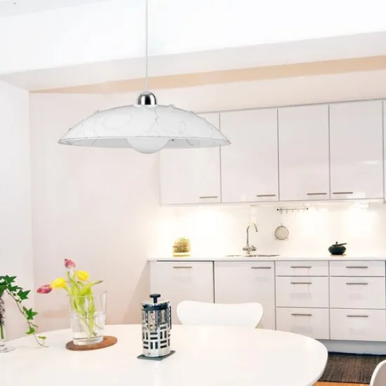 Rábalux Jolly króm-fehér függesztett lámpa (RAB-1864) E27 1 izzós IP20