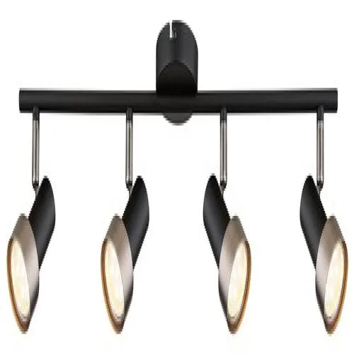 Rábalux Konrad matt fekete-ezüst mennyezeti spotlámpa (RAB-73014) GU10 4 izzós IP20