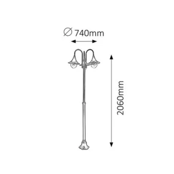 Rábalux Konstanz fekete kültéri állólámpa (RAB-8248) E27 3 izzós IP44