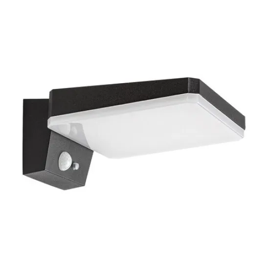 Rábalux Lasset fekete-fehér LED kültéri napelemes mozgásérzékelős fali lámpa (RAB-77078) LED 1 izzós IP54