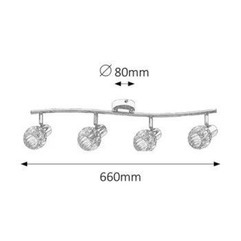 Rábalux Lauren króm mennyezeti spotlámpa (RAB-6094) E14 4 izzós IP20