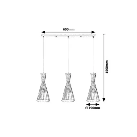 Rábalux Leandros fekete függesztett lámpa (RAB-72006) E27 3 izzós IP20 Rábalux Leandros fekete függesztett lámpa (RAB-72006) E27 3 izzós IP20