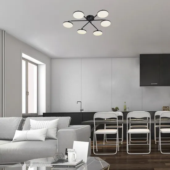 Rábalux Madi matt fekete LED mennyezeti lámpa (RAB-71063) LED 1 izzós IP20