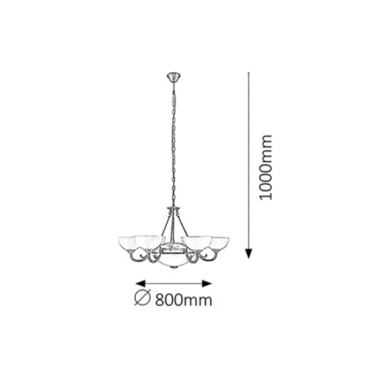 Rábalux Marlene bronz-fehér alabástrom csillár (RAB-8546) E14+E27 8 izzós IP20