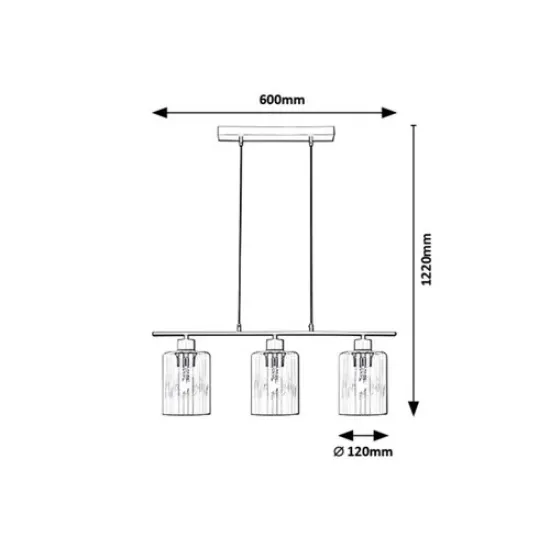 Rábalux Miroslaw matt fekete függesztett lámpa (RAB-5078) E27 3 izzós IP20