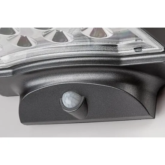 Rábalux Moselle fekete LED kültéri napelemes mozgásérzékelős fali lámpa (RAB-77014) LED 1 izzós IP44