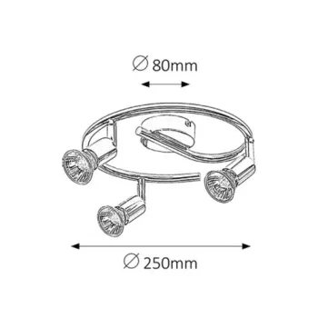 Rábalux Norton króm mennyezeti spotlámpa (RAB-6048) GU10 3 izzós IP20